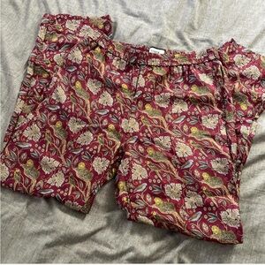 J. Crew Collection 100% Silk Burgundy Capri Pants